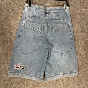Y2K Baggy Jorts ALAB Mens Deep Pockets Skate Short Embroidered Star Graphic Blue